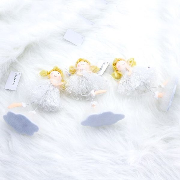 2 PCS Christmas Decorations Fabric Blonde Angel Girl Decoration Christmas Tree Pendant, Specification: C Three-dimensional Hand - Image 4