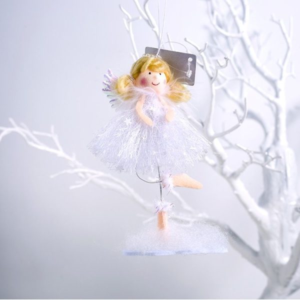 2 PCS Christmas Decorations Fabric Blonde Angel Girl Decoration Christmas Tree Pendant, Specification: C Three-dimensional Hand - Image 6