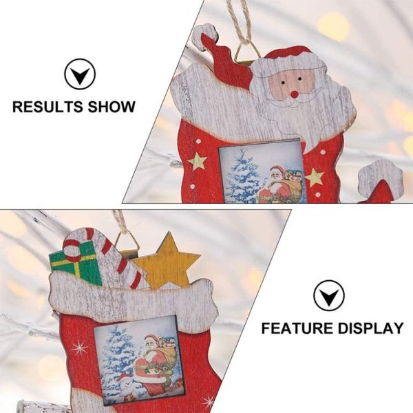 2 PCS Christmas Creative Color Wooden Photo Album Accessories Scene Decoration (Socks) - Image 3