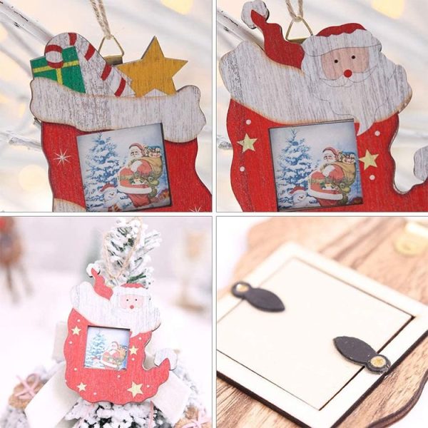 2 PCS Christmas Creative Color Wooden Photo Album Accessories Scene Decoration (Socks) - Image 4