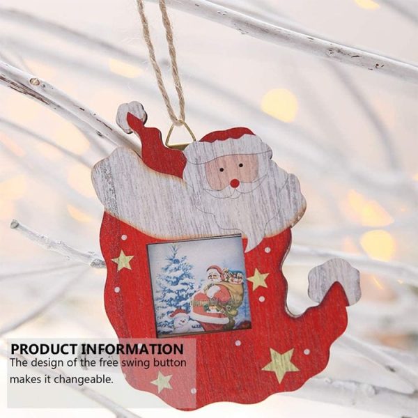 2 PCS Christmas Creative Color Wooden Photo Album Accessories Scene Decoration (Socks) - Image 5