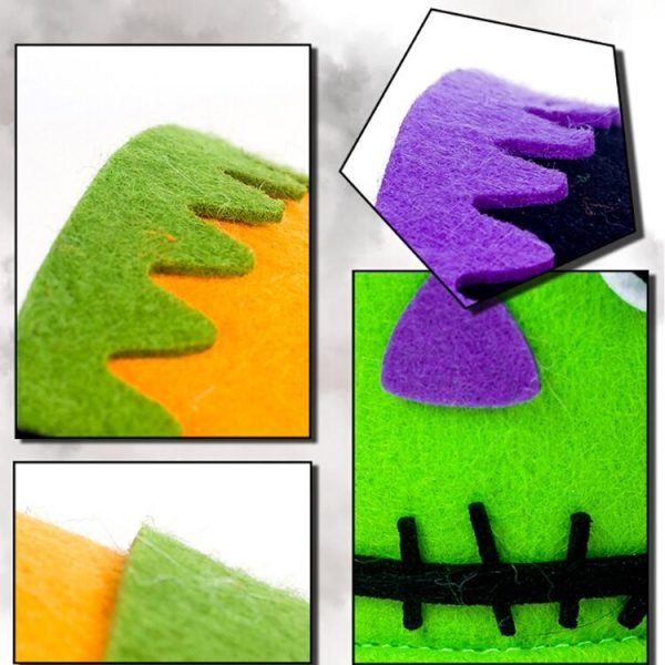 2 PCS Halloween Cloth Felt Funny Candy Storage Bucket Decoration (Yellow) - Image 5