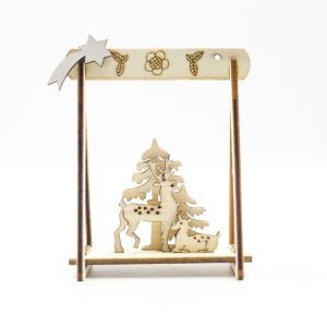 2 Packs Christmas Creative DIY Wooden Three-dimensional Hollow Desktop Ornaments Accessories Scene Decoration (Elk)