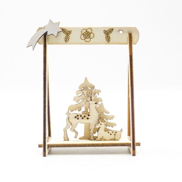 2 Packs Christmas Creative DIY Wooden Three-dimensional Hollow Desktop Ornaments Accessories Scene Decoration (Elk) - Image 2