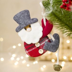 2 PCS Creative Christmas Bell Fabric Doll Pendant (Type of Crawling)