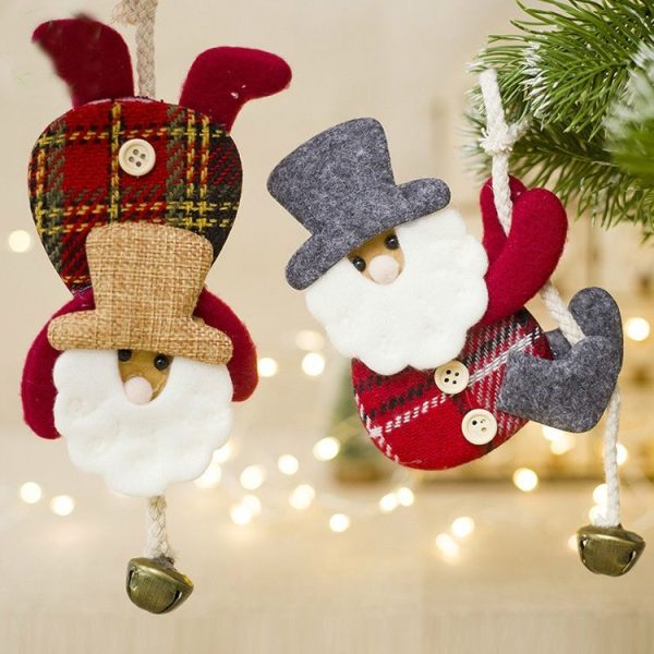 2 PCS Creative Christmas Bell Fabric Doll Pendant (Type of Crawling) - Image 2
