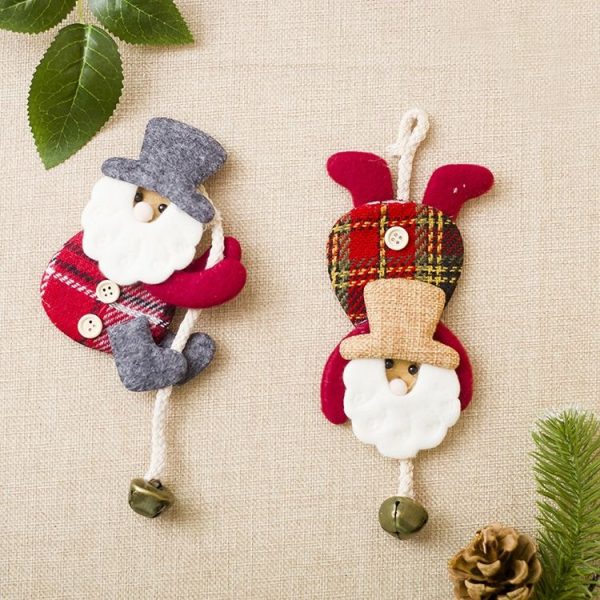 2 PCS Creative Christmas Bell Fabric Doll Pendant (Type of Crawling) - Image 4
