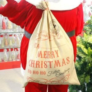Creative Santa Claus Burlap Gift Bag Decoration
