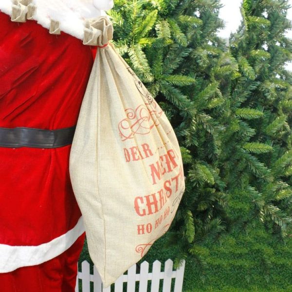 Creative Santa Claus Burlap Gift Bag Decoration - Image 4