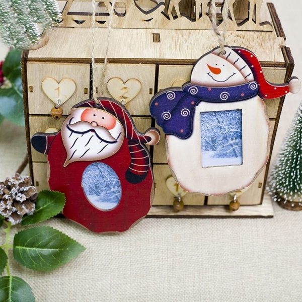 2 PCS Christmas Creative Wooden Photo Frame Hanging Accessories Scene Decoration (Santa Claus) - Image 5