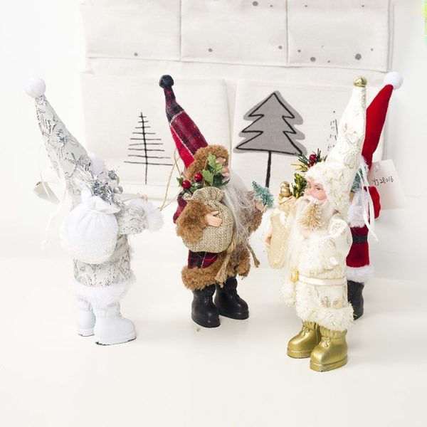2 PCS Christmas Mini Santa Claus Doll Accessories Scene Decoration (Silver ) - Image 5