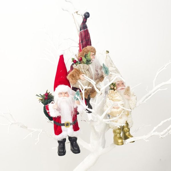 2 PCS Christmas Mini Santa Claus Doll Accessories Scene Decoration (Silver ) - Image 6