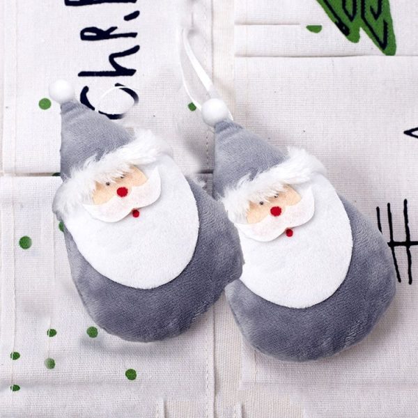 2 PCS Christmas Flannel Doll Accessories Scene Decoration, Style: Old Man (Gray)