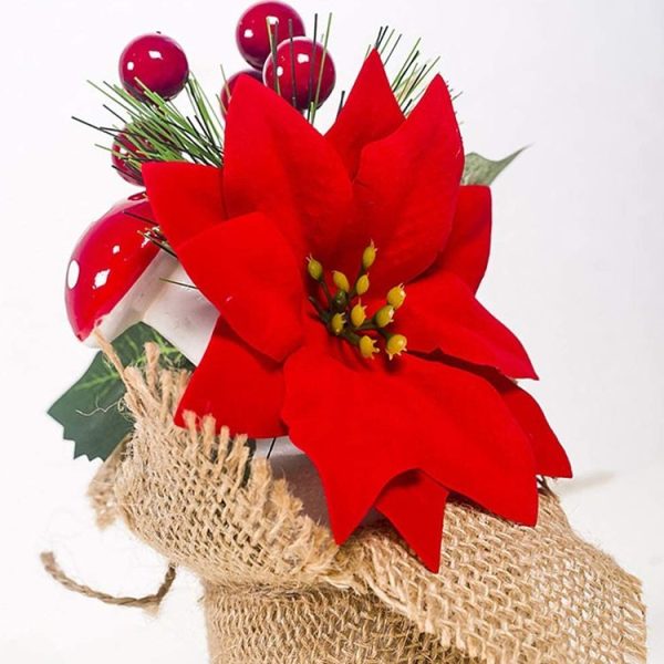 2 PCS Creative Christmas Simulation Pine Conifer Needle Potted Decoration (Pinecone Red Fruit) - Image 3