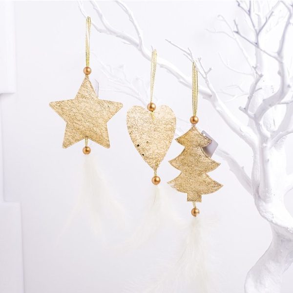 2 Packs Christmas Tree Closet Accessories Scene Decoration, Style: Love (Gold) - Image 3