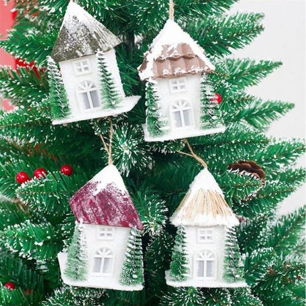 2 PCS Christmas Creative Warm Light Cabin Decoration Accessories Scene Decoration (Yellow) - Image 4