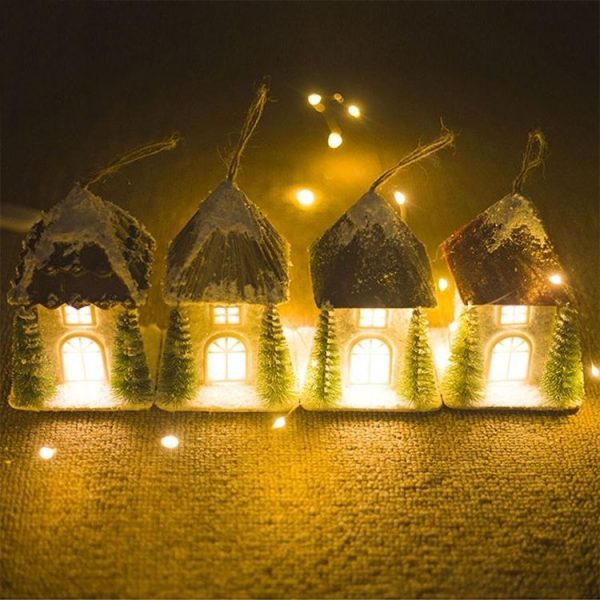 2 PCS Christmas Creative Warm Light Cabin Decoration Accessories Scene Decoration (Yellow) - Image 5