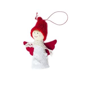 2 PCS Christmas Tree Plush Mini Doll Ornament, Specification: White Angel