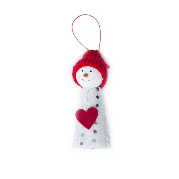 2 PCS Christmas Tree Plush Mini Doll Ornament, Specification: Love Snowman