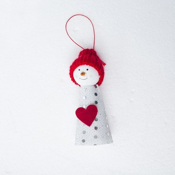 2 PCS Christmas Tree Plush Mini Doll Ornament, Specification: Love Snowman - Image 2
