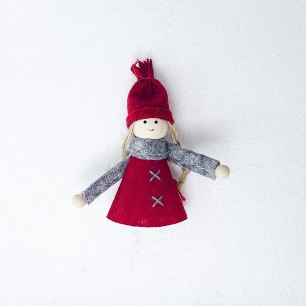 2 PCS Christmas Tree Plush Mini Doll Ornament, Specification: Red Riding Hood - Image 2