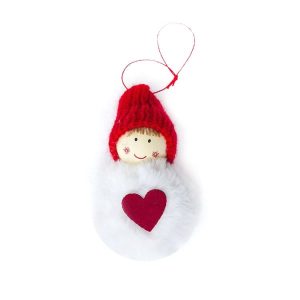 2 PCS Christmas Tree Plush Mini Doll Ornament, Specification: White Plush Love