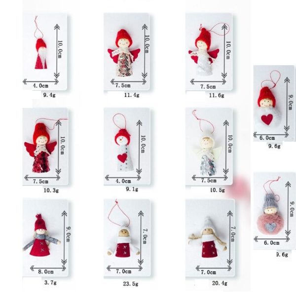 2 PCS Christmas Tree Plush Mini Doll Ornament, Specification: Pink Plush Love - Image 6
