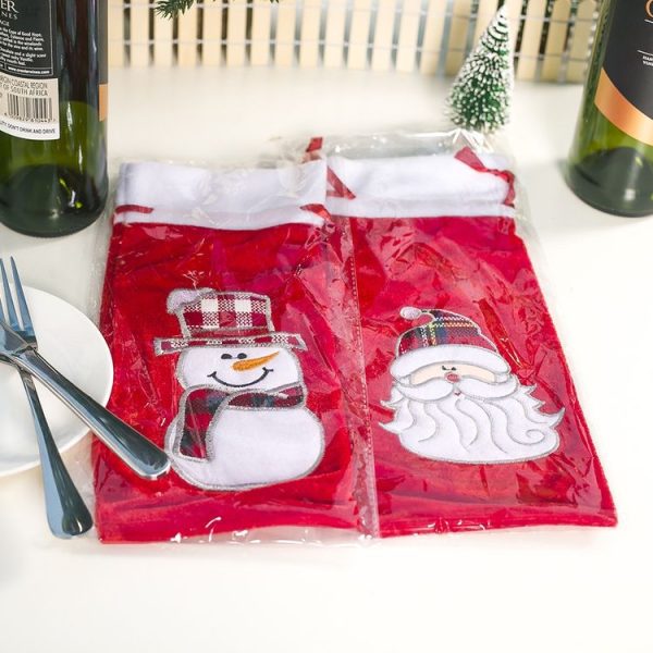 2 PCS Christmas Flannel Champagne Wine Bag Decoration Supplies (Old Man) - Image 6