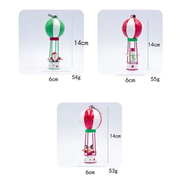 2 PCS Christmas Creative Wrought Iron Painted Hot Air Balloon Pendant (Christmas Snowman) - Image 3