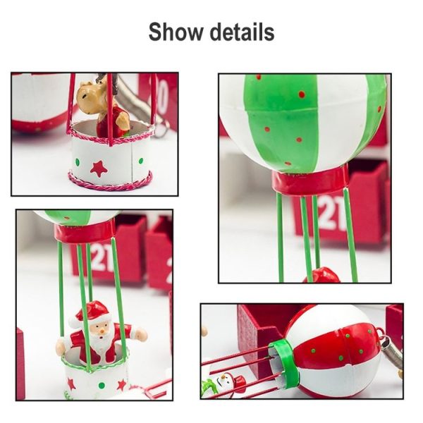2 PCS Christmas Creative Wrought Iron Painted Hot Air Balloon Pendant (Christmas Snowman) - Image 4