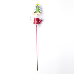 2 PCS Christmas Painted Wrought Iron Small Kettle Decorated Cuttings (Christmas Tree)