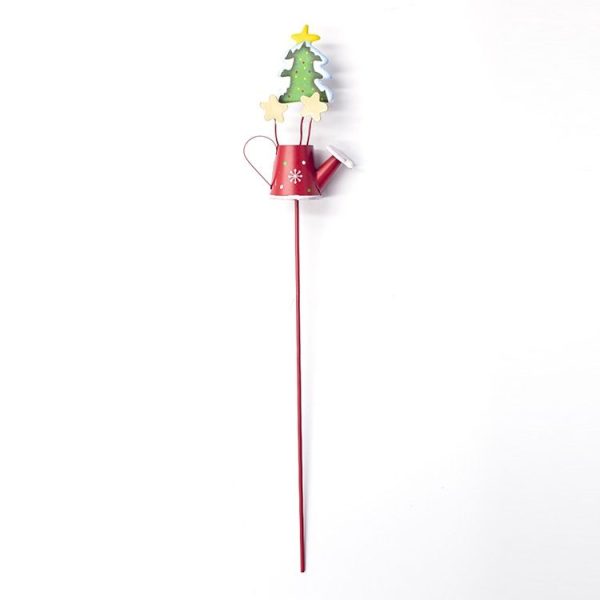 2 PCS Christmas Painted Wrought Iron Small Kettle Decorated Cuttings (Christmas Tree) - Image 2