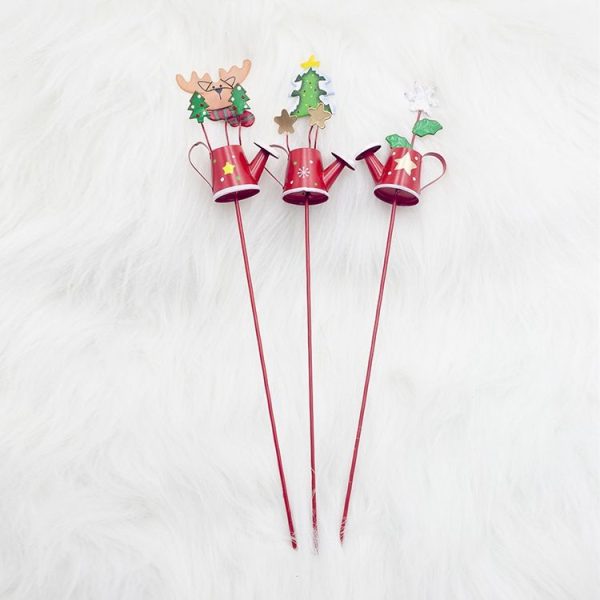 2 PCS Christmas Painted Wrought Iron Small Kettle Decorated Cuttings (Christmas Tree) - Image 5