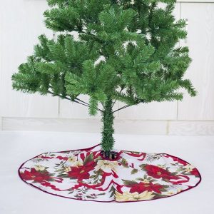 2 PCS Cartoon Christmas Tree Dress Printed Tree Skirt Christmas Decoration, Size: 60cm (Christmas Flower)
