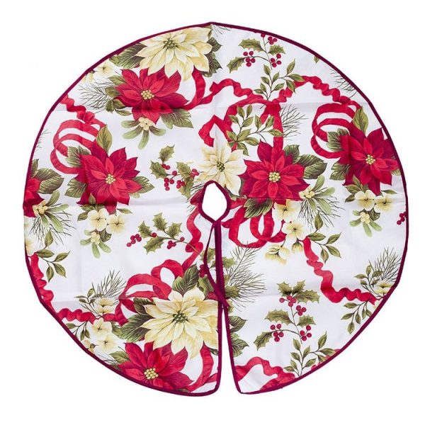 2 PCS Cartoon Christmas Tree Dress Printed Tree Skirt Christmas Decoration, Size: 60cm (Christmas Flower) - Image 3