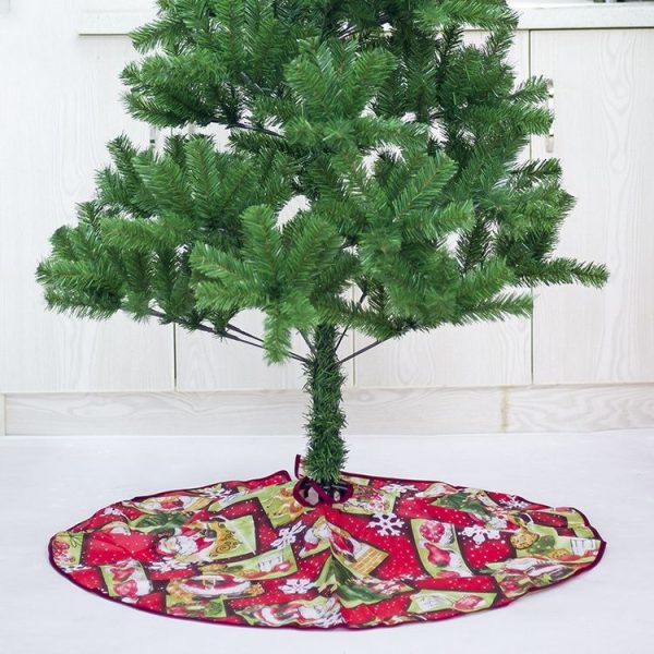 2 PCS Cartoon Christmas Tree Dress Printed Tree Skirt Christmas Decoration, Size: 90cm (Santa Claus)