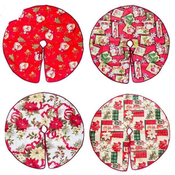 2 PCS Cartoon Christmas Tree Dress Printed Tree Skirt Christmas Decoration, Size: 90cm (Santa Claus) - Image 4