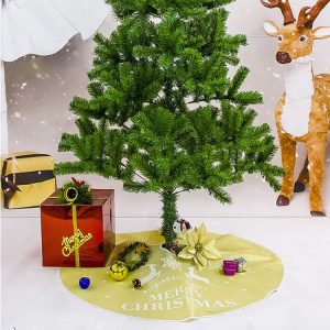 2 PCS Creative Christmas Print Christmas Tree Bottom Decoration, Size: 120x120CM (Gold)