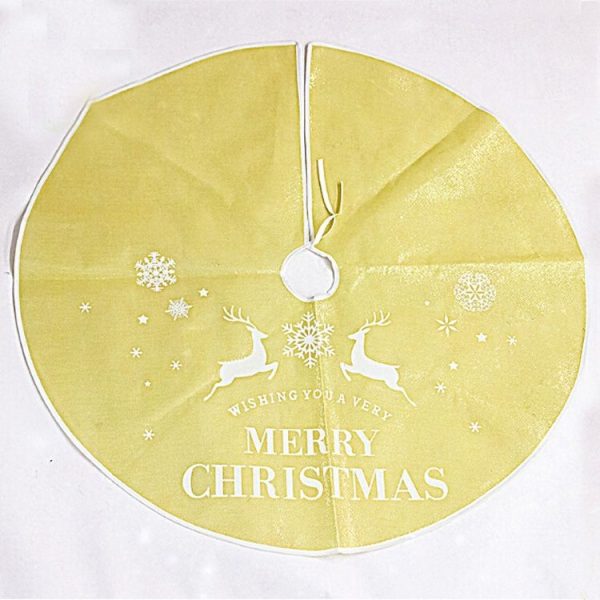 2 PCS Creative Christmas Print Christmas Tree Bottom Decoration, Size: 120x120CM (Gold) - Image 3