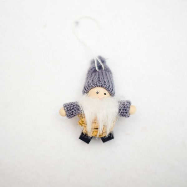2 PCS Christmas Creative Mini Straw Doll Accessories Scene Decoration (Grey) - Image 2