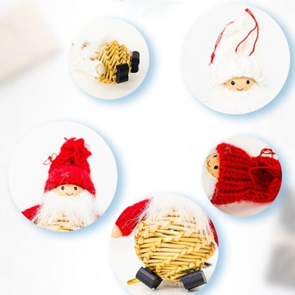 2 PCS Christmas Creative Mini Straw Doll Accessories Scene Decoration (Grey) - Image 5