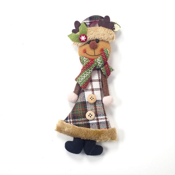 2 PCS Christmas Cloth Lattice Doll Accessories Scene Decoration (Fawn) - Image 2