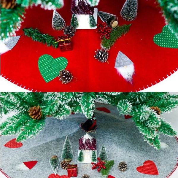 2 PCS Christmas Tree Bottom Decoration Tree Skirt Festival Layout Props, Size: 100x100CM (Grey) - Image 4