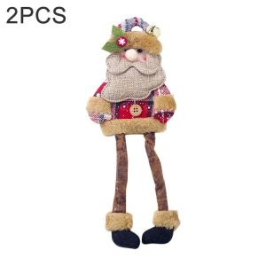 2 PCS Christmas Fabric Long Foot Doll Accessories Scene Decoration (Old Man)