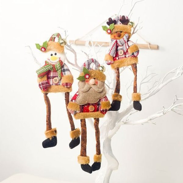2 PCS Christmas Fabric Long Foot Doll Accessories Scene Decoration (Old Man) - Image 5