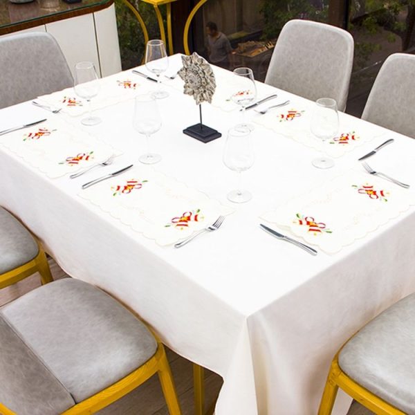 2 PCS Christmas Embroidery Table Cutlery Pad Desktop Decoration (Wicking) - Image 3