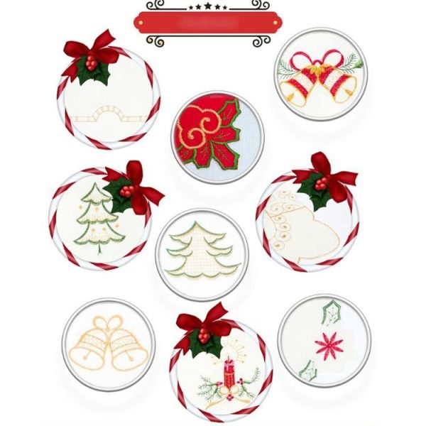 2 PCS Christmas Embroidery Table Cutlery Pad Desktop Decoration (Wicking) - Image 5