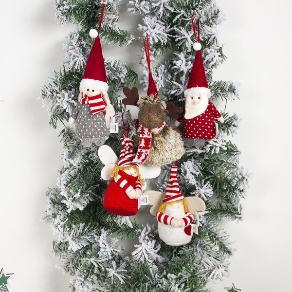 2 PCS Christmas Cloth Santa Snowman Doll Pendant (White Angel) - Image 3