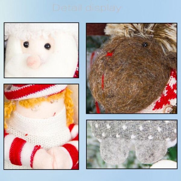 2 PCS Christmas Cloth Santa Snowman Doll Pendant (White Angel) - Image 6