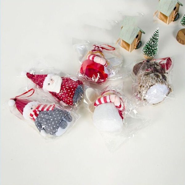 2 PCS Christmas Cloth Santa Snowman Doll Pendant (White Angel) - Image 7
